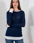 MAGLIA DOPPIO COLLO SETINA