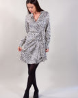 SPOTTED PATTERN CROSS DRESS