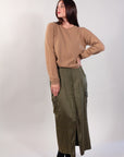SATIN CARGO SKIRT