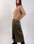 SATIN CARGO SKIRT