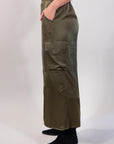 SATIN CARGO SKIRT