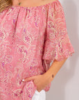 BLUSA FANTASIA FLOREALE ELASTICATA