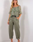 BLUSA FANTASIA FLOREALE ELASTICATA