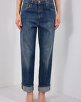 JEANS RISVOLTO LAVAGGIO MEDIO