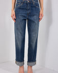 JEANS RISVOLTO LAVAGGIO MEDIO