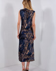 ABITO SMANICATO RASO STAMPA FOULARD
