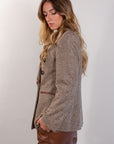 *BLAZER PIED DE POULE + ECOPELLE
