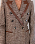 *BLAZER PIED DE POULE + ECOPELLE