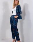 PANTALONE CARROT RASO FLOREALE