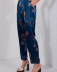 PANTALONE CARROT RASO FLOREALE