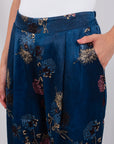 PANTALONE CARROT RASO FLOREALE
