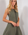 SLEEVELESS DRESS WITH ZIP TIPS