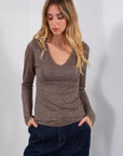 MAGLIA SCOLLO LUREX