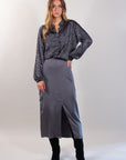 SATIN CARGO SKIRT