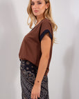 MAGLIA V KIMONO BORDO CONTRASTO