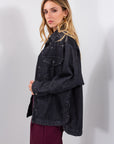 GIUBBINO JEANS NERO CASTONI