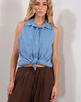 CAMICIA S/M NODO CHAMBRIE