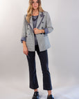*BLAZER PIED DE POULE + ECOPELLE