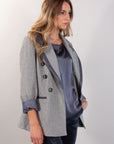 *BLAZER PIED DE POULE + ECOPELLE