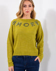 MAGLIA SCRITTA AMORE PAILLETTES