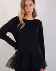 TULLE RUFFLED SWEATER