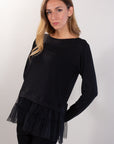 TULLE RUFFLED SWEATER