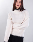 STRIPED KNIT STITCH SWEATER