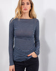 STRIPED CASHMERE BLEND SWEATER