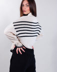 STRIPED KNIT STITCH SWEATER