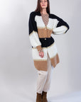 STRIPED MOHAIR CARDIGAN