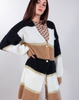 STRIPED MOHAIR CARDIGAN