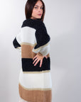 STRIPED MOHAIR CARDIGAN