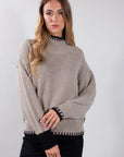 STRIPED KNIT STITCH SWEATER