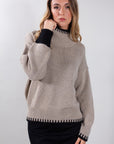 STRIPED KNIT STITCH SWEATER