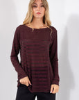 MAGLIA MISTO CASHMERE INTERM RIGHE + LUREX