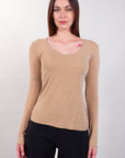 MAGLIA SCOLLATA MISTO CASHMERE