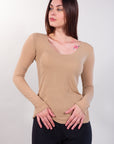 MAGLIA SCOLLATA MISTO CASHMERE