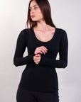 MAGLIA SCOLLATA MISTO CASHMERE