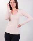 MAGLIA SCOLLATA MISTO CASHMERE