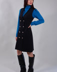 BUTTONED VEST DRESS