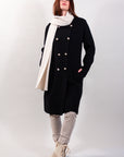 DOUBLE-BREASTED COAT WITH GOLD BUTTONS