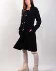 DOUBLE-BREASTED COAT WITH GOLD BUTTONS