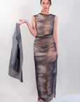 TIE DYE DRAPED DRESS