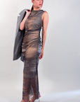 TIE DYE DRAPED DRESS