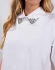 MAGLIA STRASS COLLO RIMOVIBILE