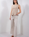 PANTALONE PALAZZO GABARDINA
