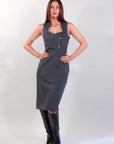MIDI DRESS WITH HEART NECK