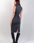 MIDI DRESS WITH HEART NECK
