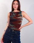 DRAPED TIE DYE TOP
