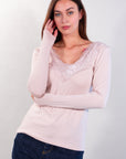 LACE V-NECK SWEATER